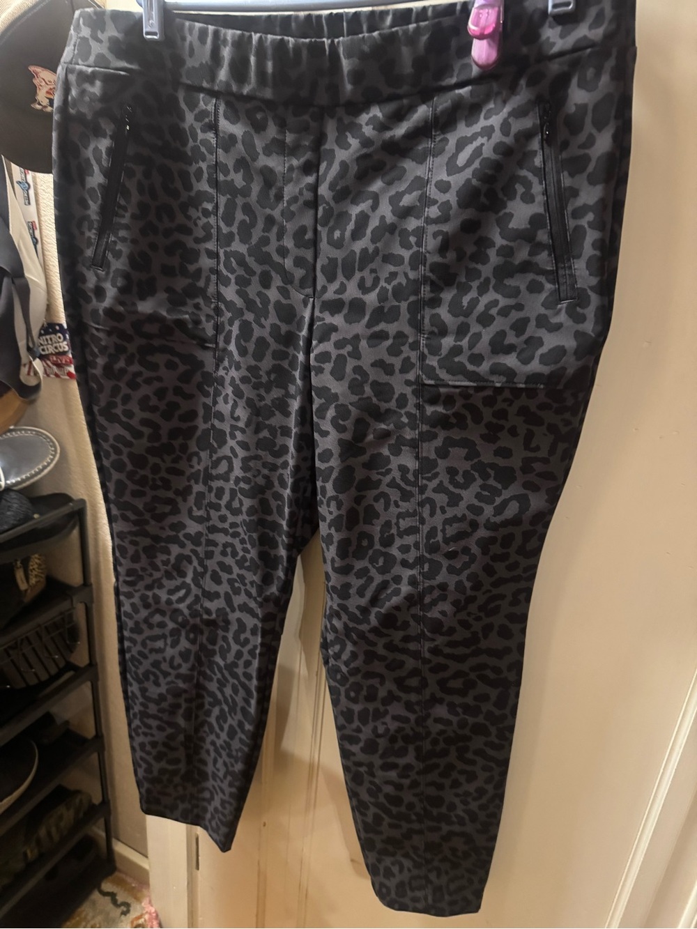 Lane Bryant Black Charcoal Leopard Print Pants